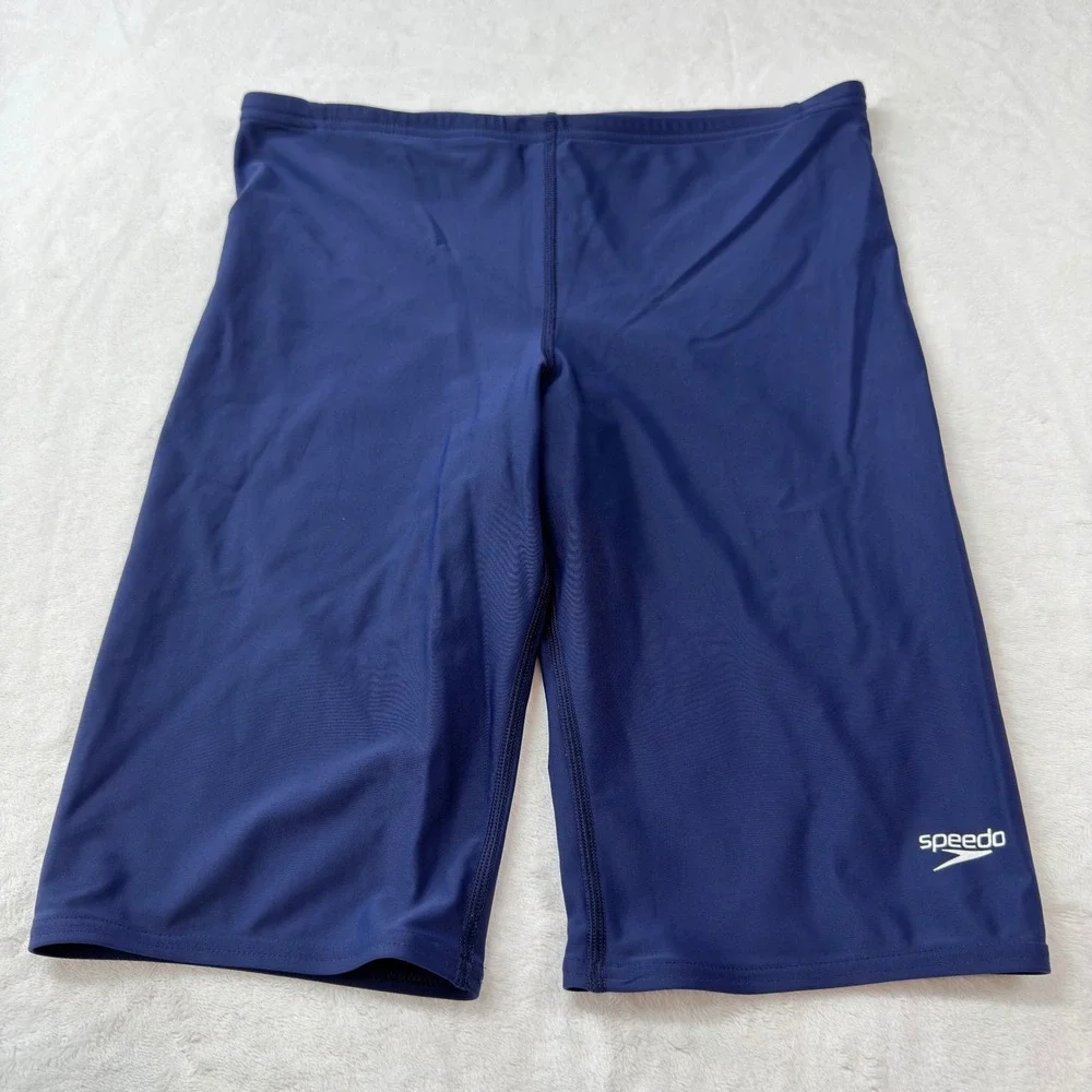 Speedo Jammer Swim Shorts Mens 34 Navy Blue Good Athletic‎ Compression Training